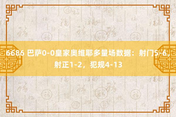 6686 巴萨0-0皇家奥维耶多量场数据：射门5-6，射正1-2，犯规4-13