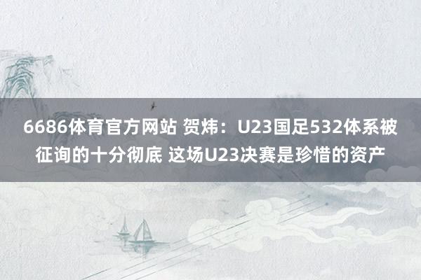 6686体育官方网站 贺炜：U23国足532体系被征询的十分彻底 这场U23决赛是珍惜的资产