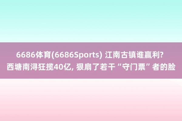 6686体育(6686Sports) 江南古镇谁赢利? 西塘南浔狂揽40亿, 狠扇了若干“守门票”者的脸