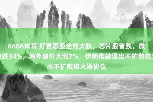 6686体育 好意思股全线大跌，芯片股普跌，微软较高点跌34%，海外油价大涨7%，伊朗推敲退出不扩散核火器协议