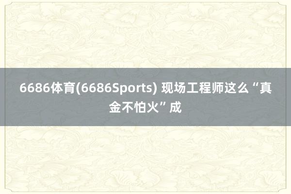 6686体育(6686Sports) 现场工程师这么“真金不怕火”成