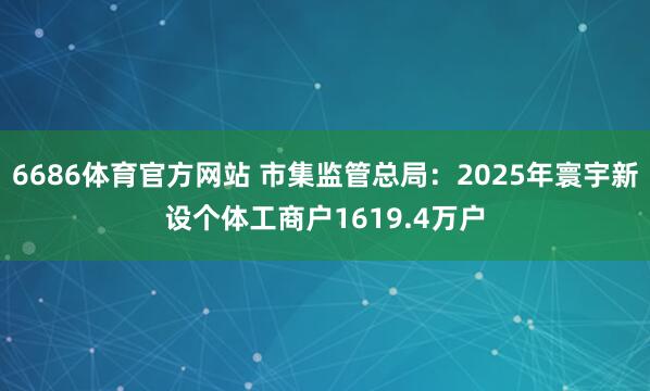 6686体育官方网站 市集监管总局：2025年寰宇新设个体工商户1619.4万户