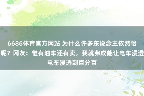 6686体育官方网站 为什么许多东说念主依然怡然买油车呢？网友：惟有油车还有卖，我就弗成能让电车浸透到百分百