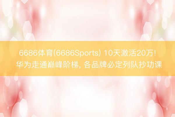 6686体育(6686Sports) 10天激活20万! 华为走