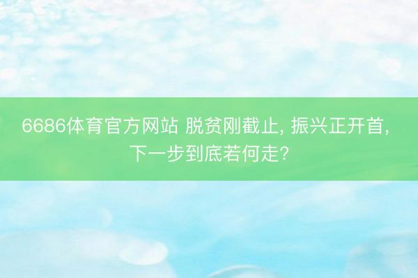 6686体育官方网站 脱贫刚截止， 振兴正开首， 下一步到底若何走?