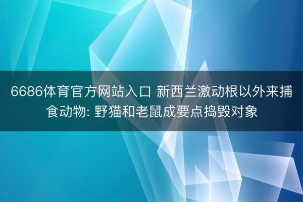 6686体育官方网站入口 新西兰激动根以外来捕食动物: 野猫和老鼠成要点捣毁对象